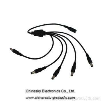 Cable Splitter de alimentación 5-vía para cámara de video CCTV